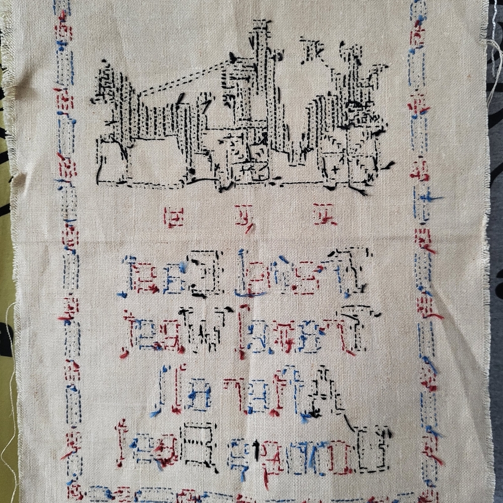 Pure linen Colonial Sampler - Picture 3 of 17